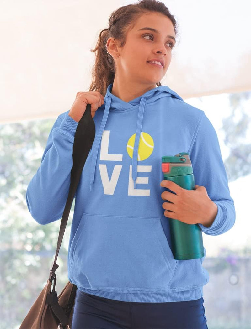 Love Tennis Hoodie Tennis Gift Idea for Players Coaches & Fans Sporty Hoodies for Women & Teen Girls