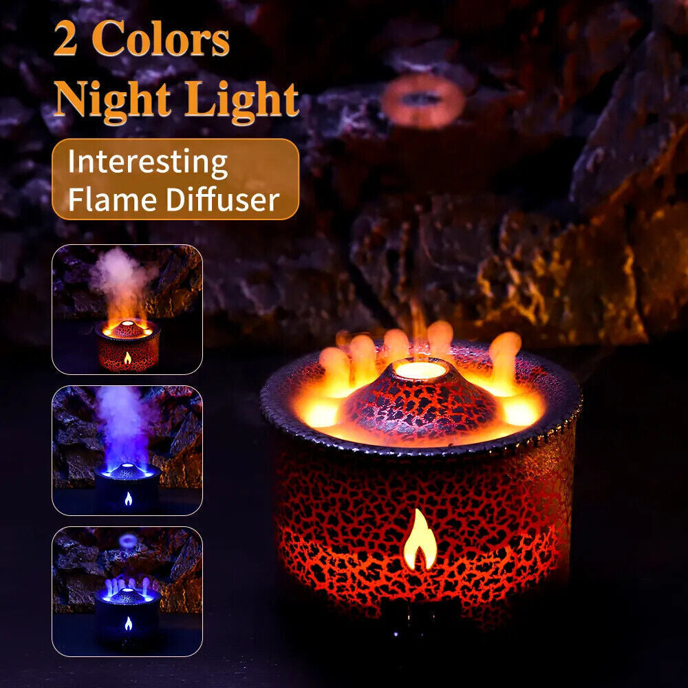 Volcanic Flame Humidifiers Air Aroma Diffuser Essential Oil Humidifier 360Ml