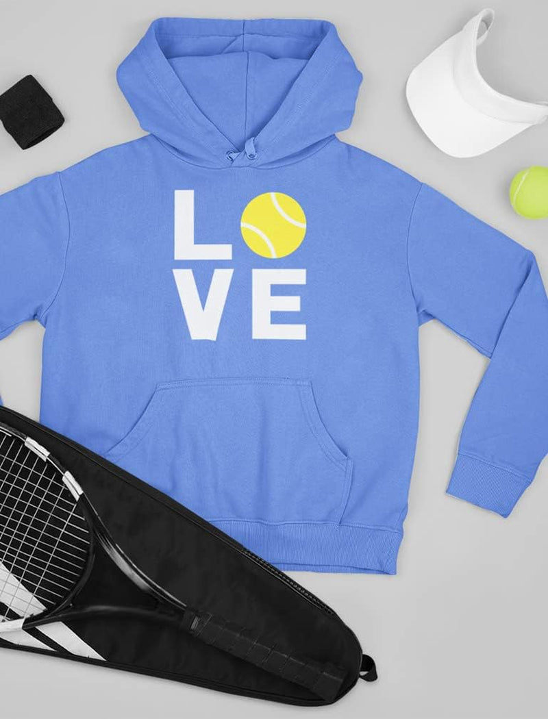 Love Tennis Hoodie Tennis Gift Idea for Players Coaches & Fans Sporty Hoodies for Women & Teen Girls